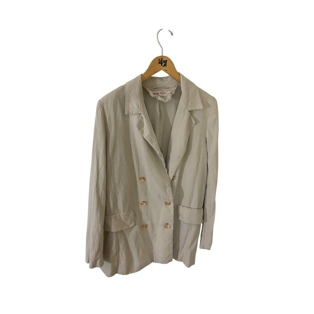 Free People Women's Olivia Tie Waist Linen Blend Blazer - Small